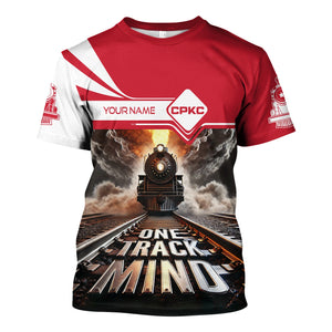 Railspirit Personalized Canadian Pacific Kansas City T Shirt One Track Mind CPKC Train Printed Shirt