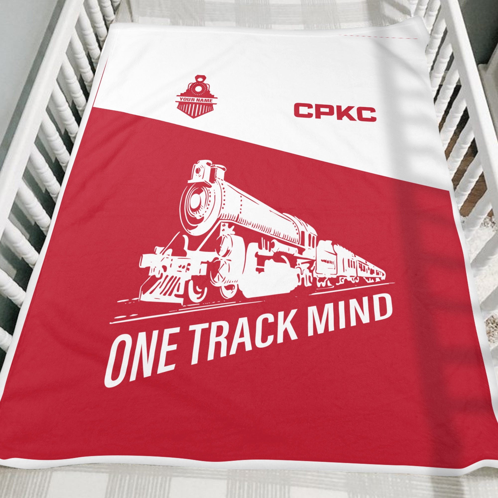 Railspirit Personalized Canadian Pacific Kansas City Blanket One Track Mind CPKC Train Blanket Gift Idea For Train Lover
