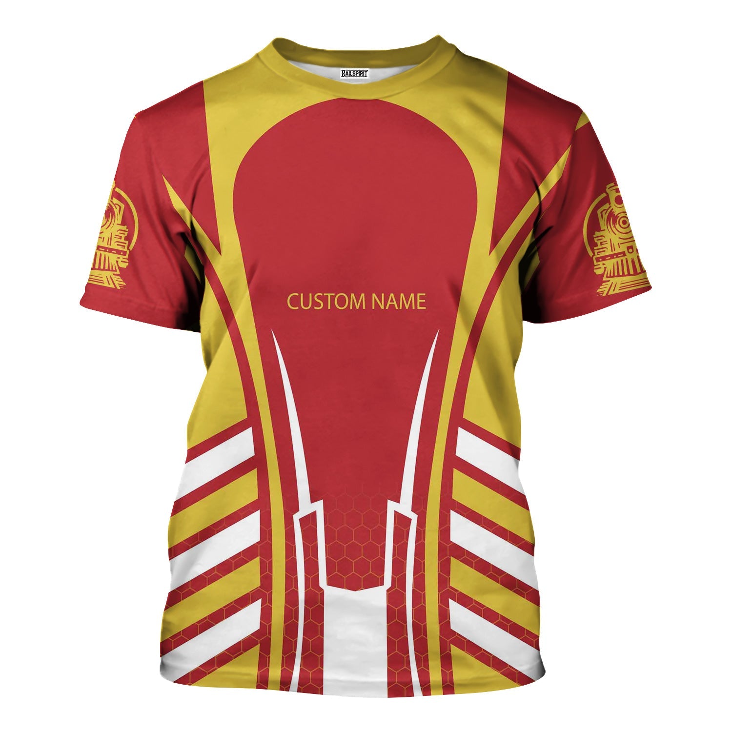 Railspirit Personalized Florida East Coast Railway T-Shirt Striped Railroad Style Train Shirt All Over Print