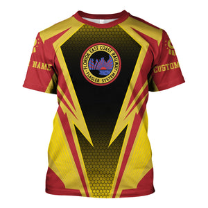 Railspirit Personalized Florida East Coast Railway T-Shirt Lightning Graphic Style Shirt Gift Idea For Train Lover