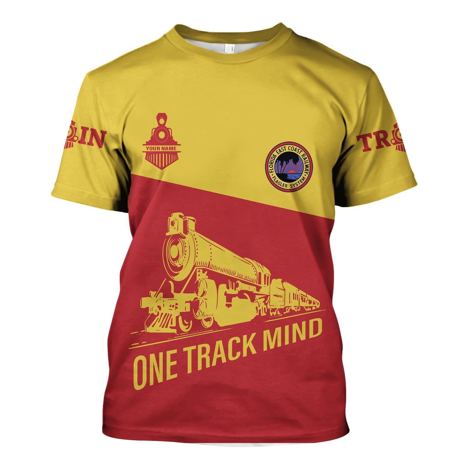 Railspirit Personalized Florida East Coast Railway T Shirt One Track Mind Unisex Train Shirt Gift Idea For Train Lover