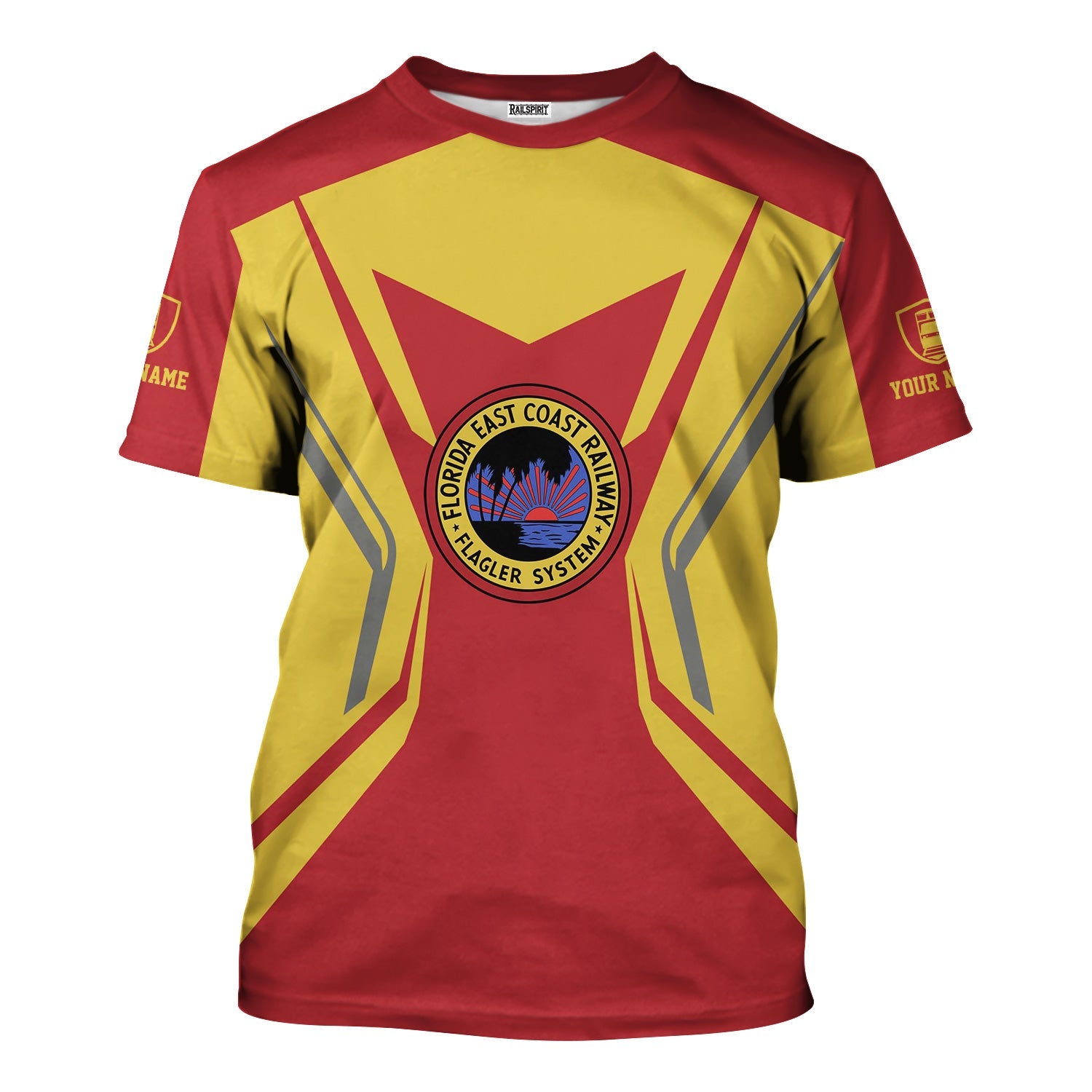 Railspirit Personalized Florida East Coast Railway T-Shirt Unique Style with Custom Job Train Shirt