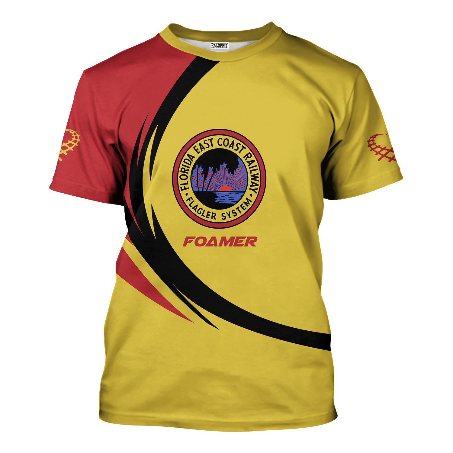 Railspirit Personalized Florida East Coast Railway T-Shirt Unique Graphic Style Shirt For Train Enthusiasts