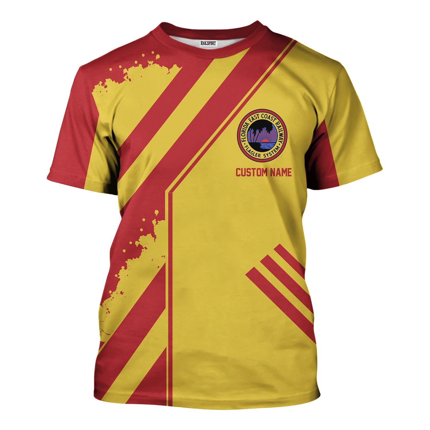 Railspirit Personalized Florida East Coast Railway T-Shirt Locomotive Design Train Shirt for Train Enthusiast