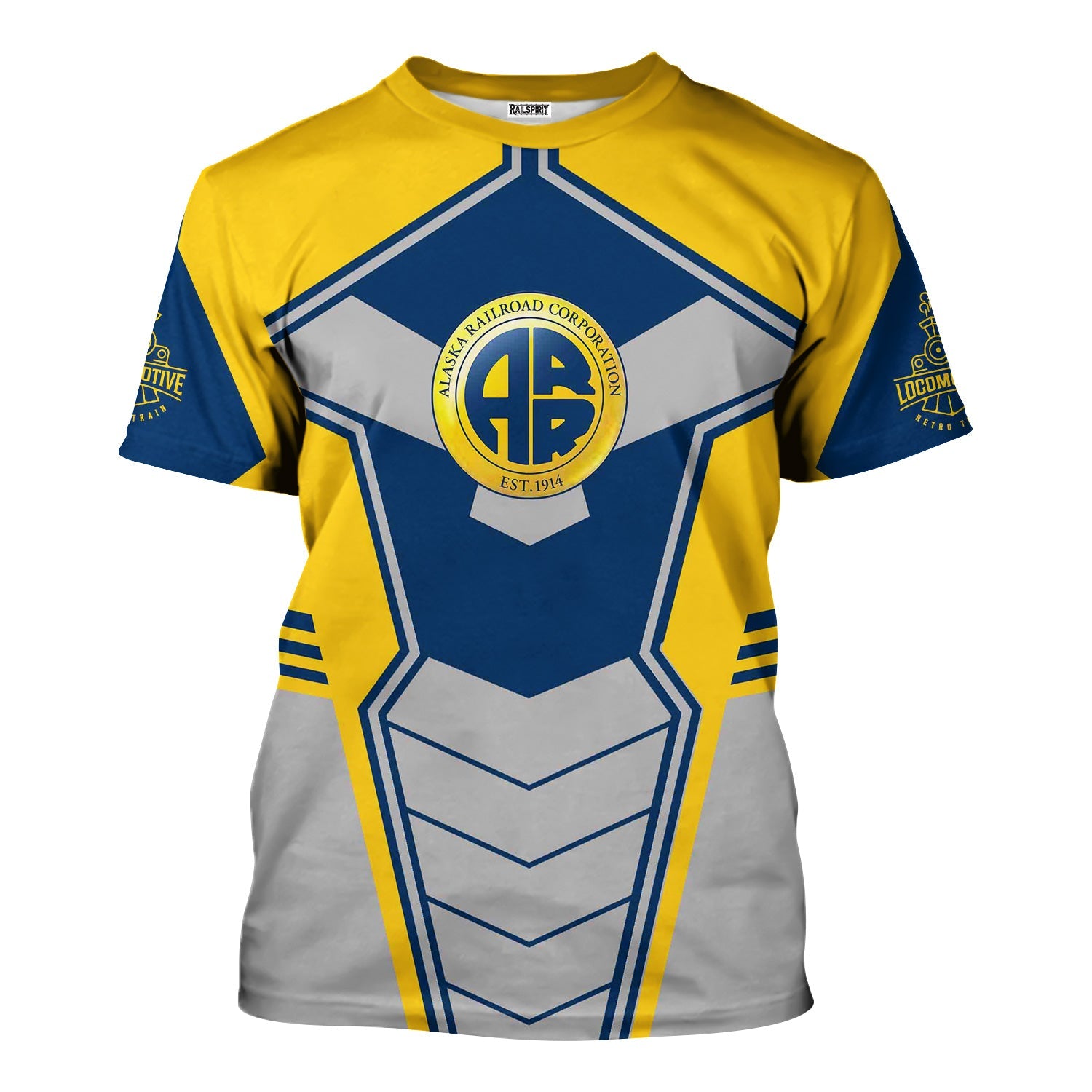 Railspirit Personalized Alaska Railroad T-Shirt Engine-Inspired Style Train Shirt for Railroad Fanatic