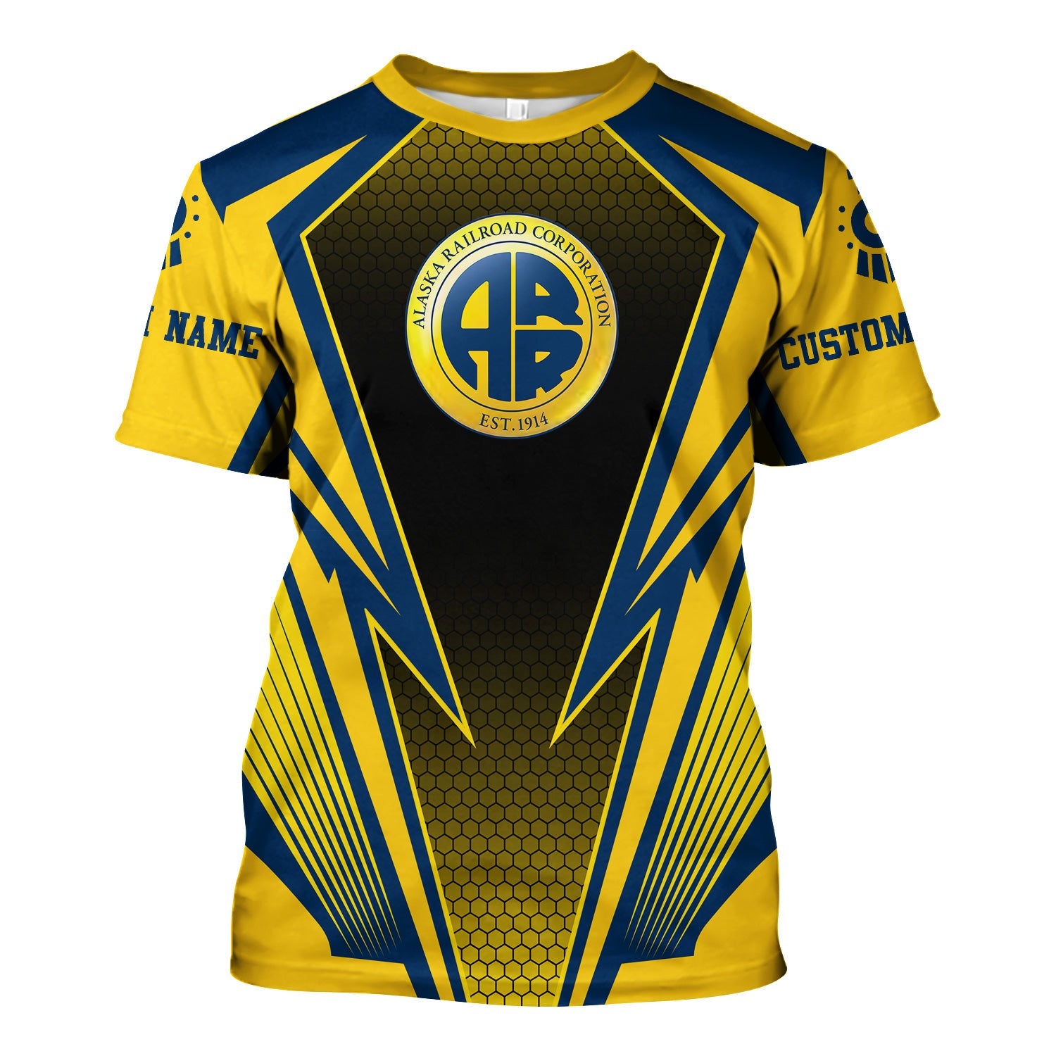 Railspirit Personalized Alaska Railroad T-Shirt Lightning Graphic Style Shirt Gift Idea For Train Lover