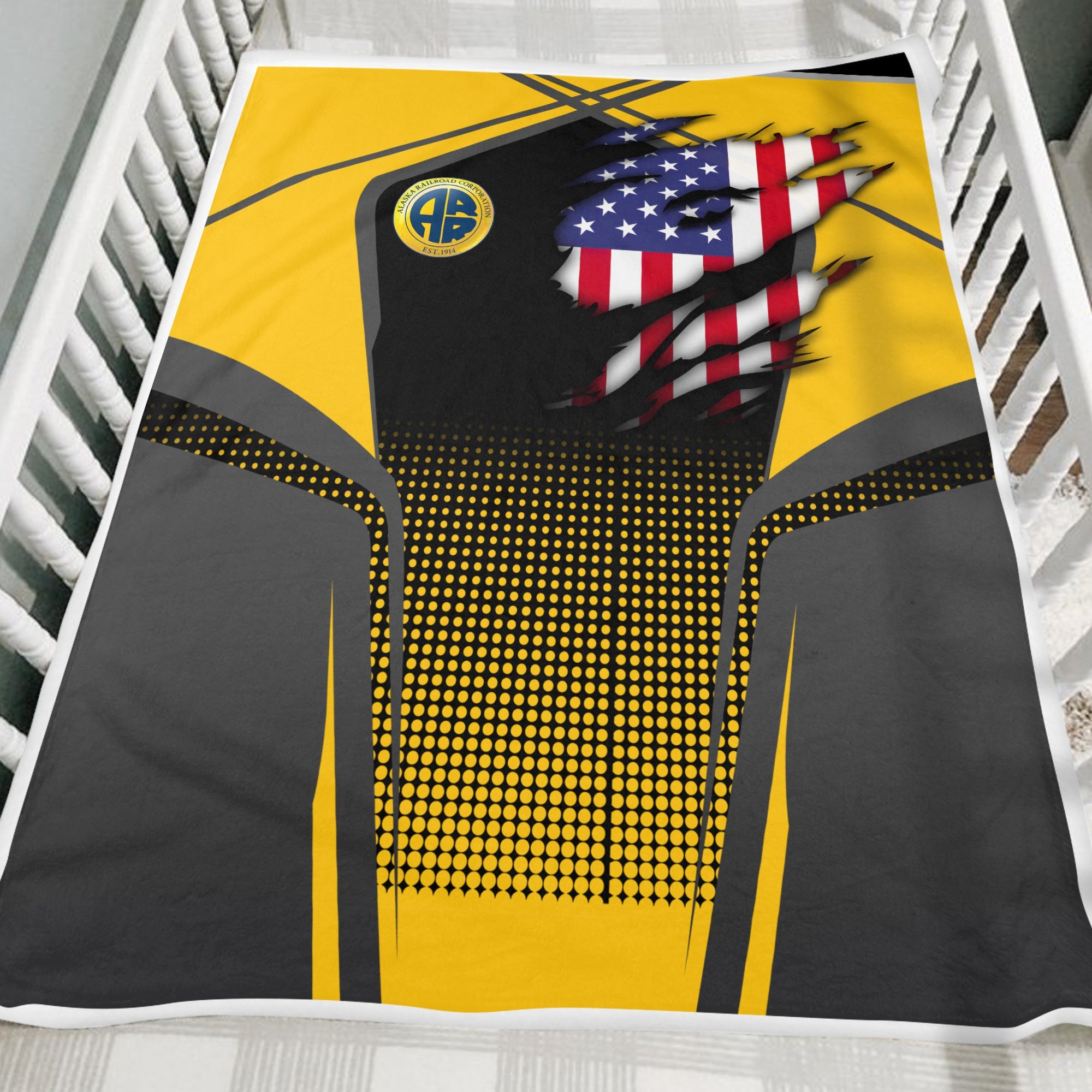 Railspirit Personalized Alaska Railroad Blanket American Vintage All Over Printed Blanket