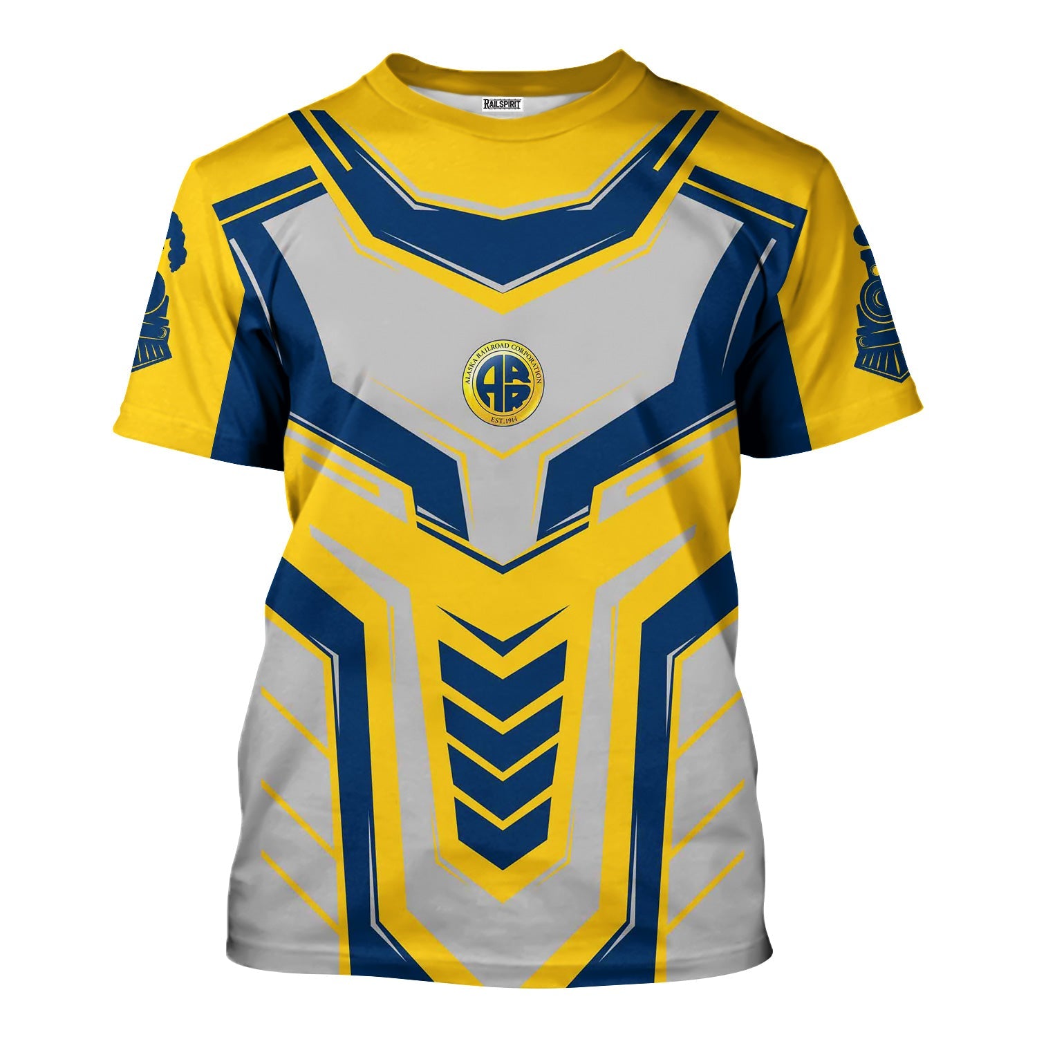 Railspirit Personalized Alaska Railroad T-Shirt Armor-Inspired Design Train Shirt All Over Print