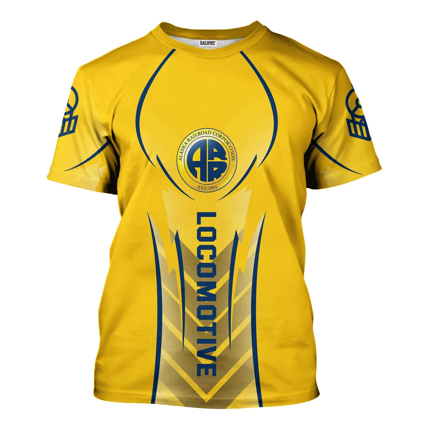 Railspirit Personalized Alaska Railroad T-Shirt Striking Line Style Train Shirt For Locomotive Lovers