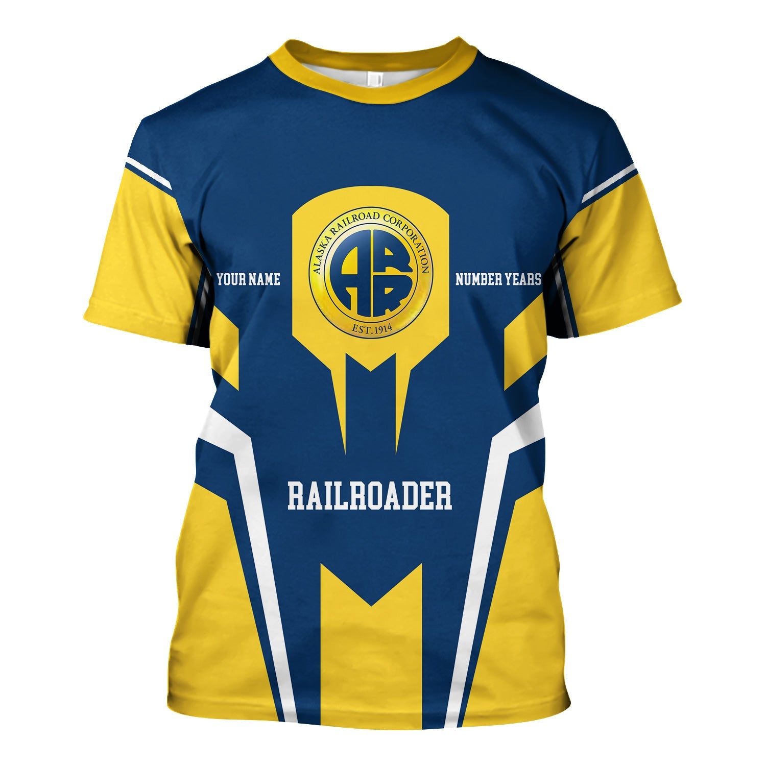 Railspirit Personalized Alaska Railroad T-Shirt Custom Year Railroader Shirt Gift Idea For Train Lover