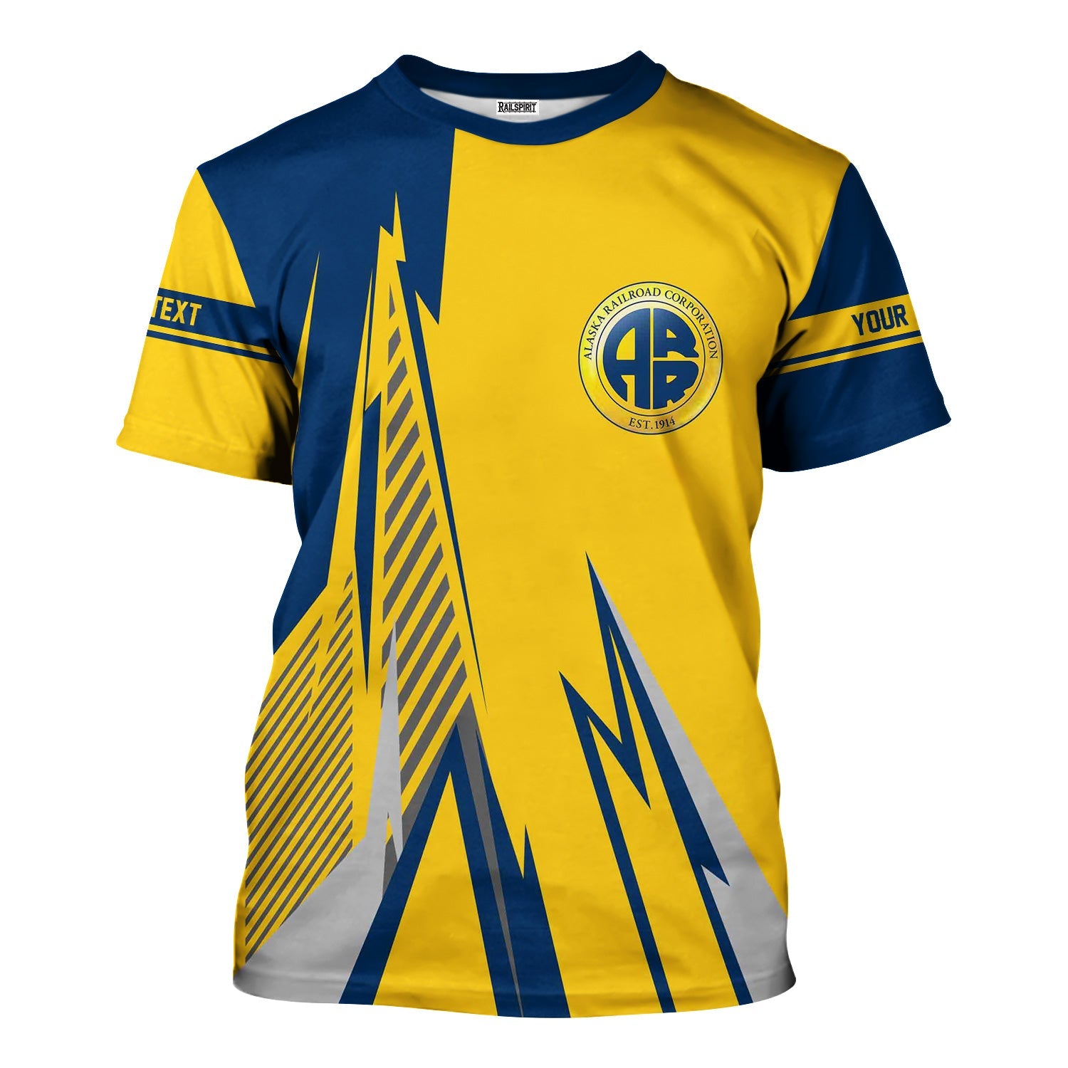 Railspirit Personalized Alaska Railroad T-Shirt Lightning-Inspired Railway Style Shirt For Train Lovers