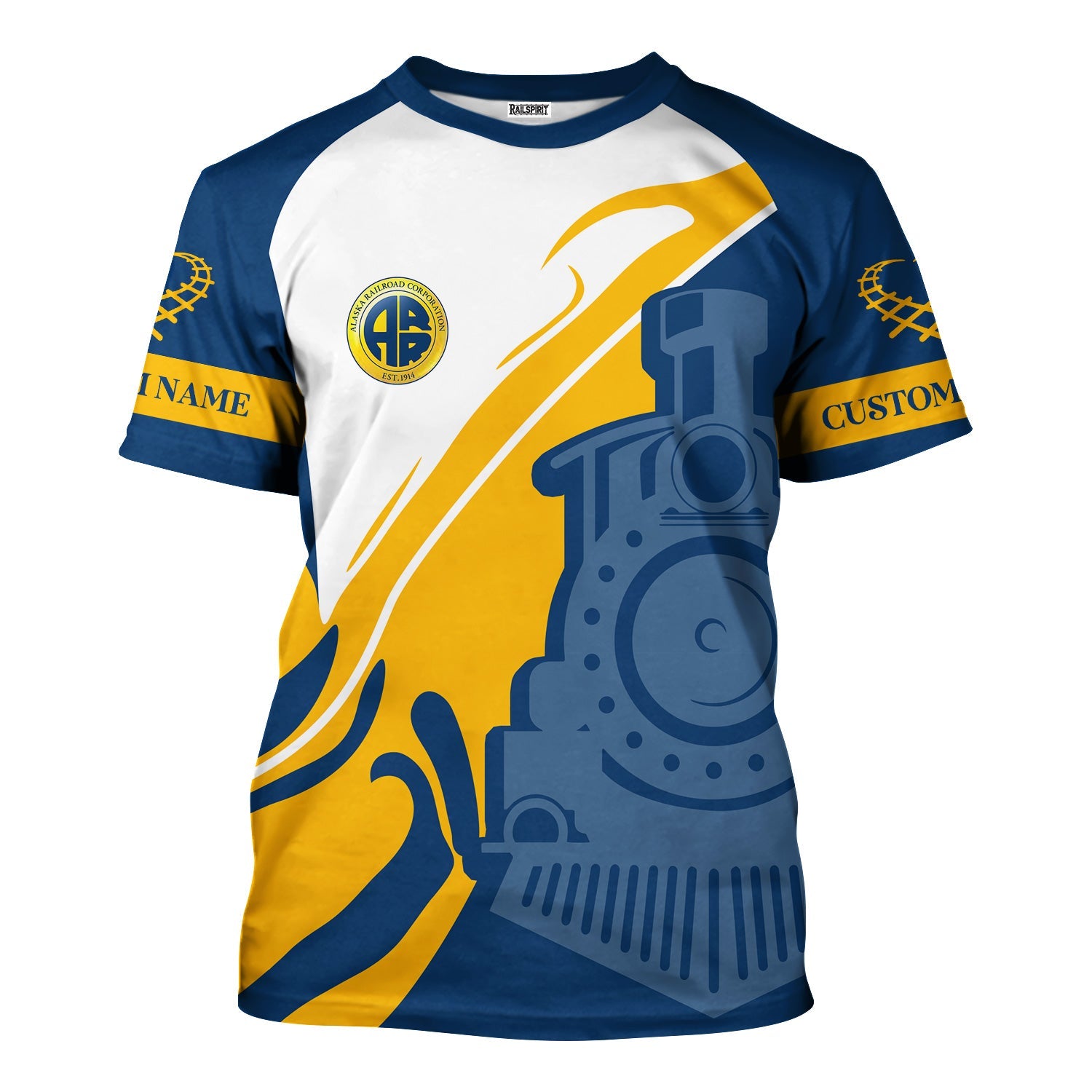 Railspirit Personalized Alaska Railroad T-Shirt Flame-Inspired Style Shirt Gift Idea For Train Lovers