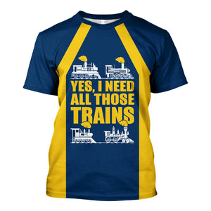 Railspirit Custom Name Alaska Railroad T Shirt Yes I Need All Those Train Printed Shirt