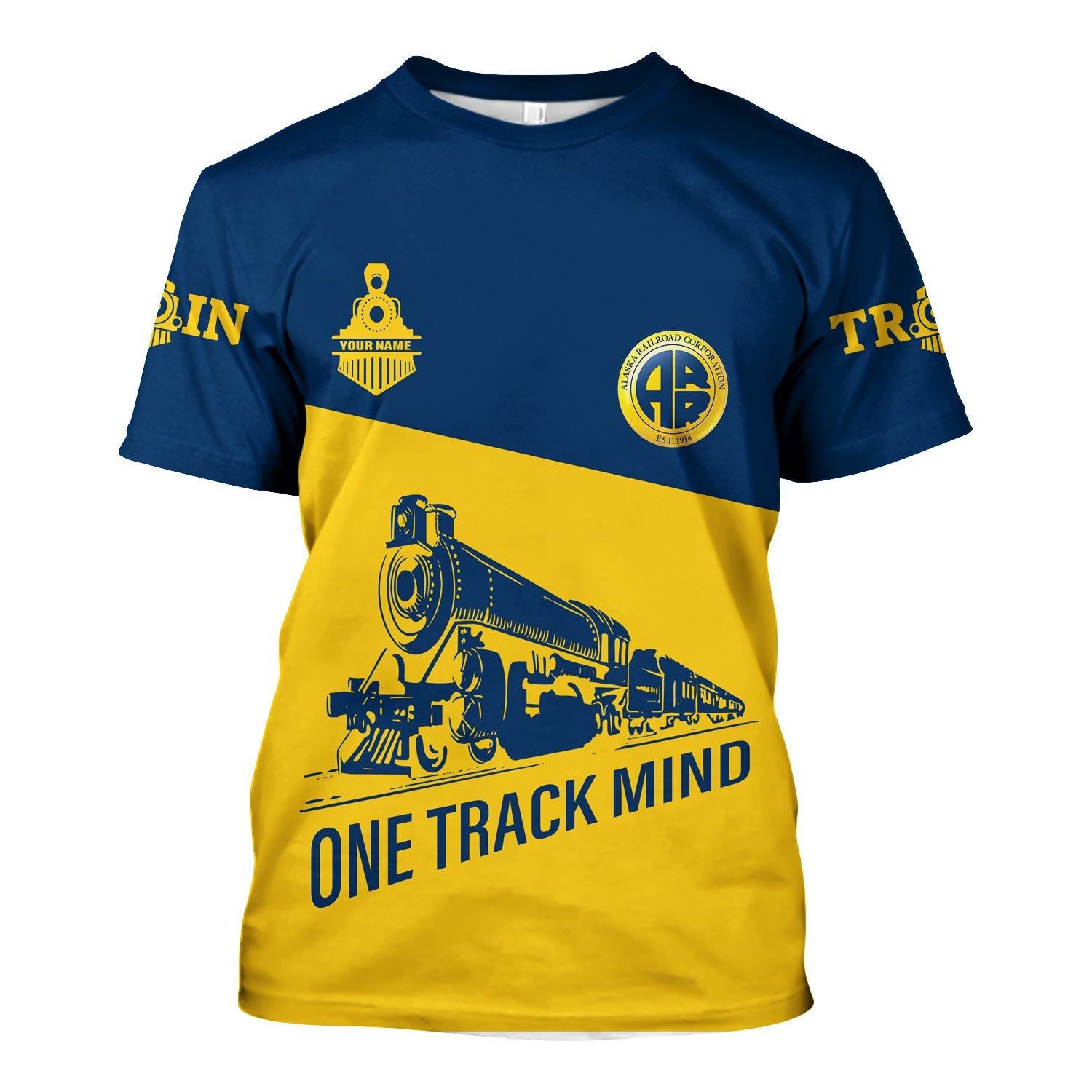 Railspirit Personalized Alaska Railroad T Shirt One Track Mind Unisex Train Shirt Gift Idea For Train Lover