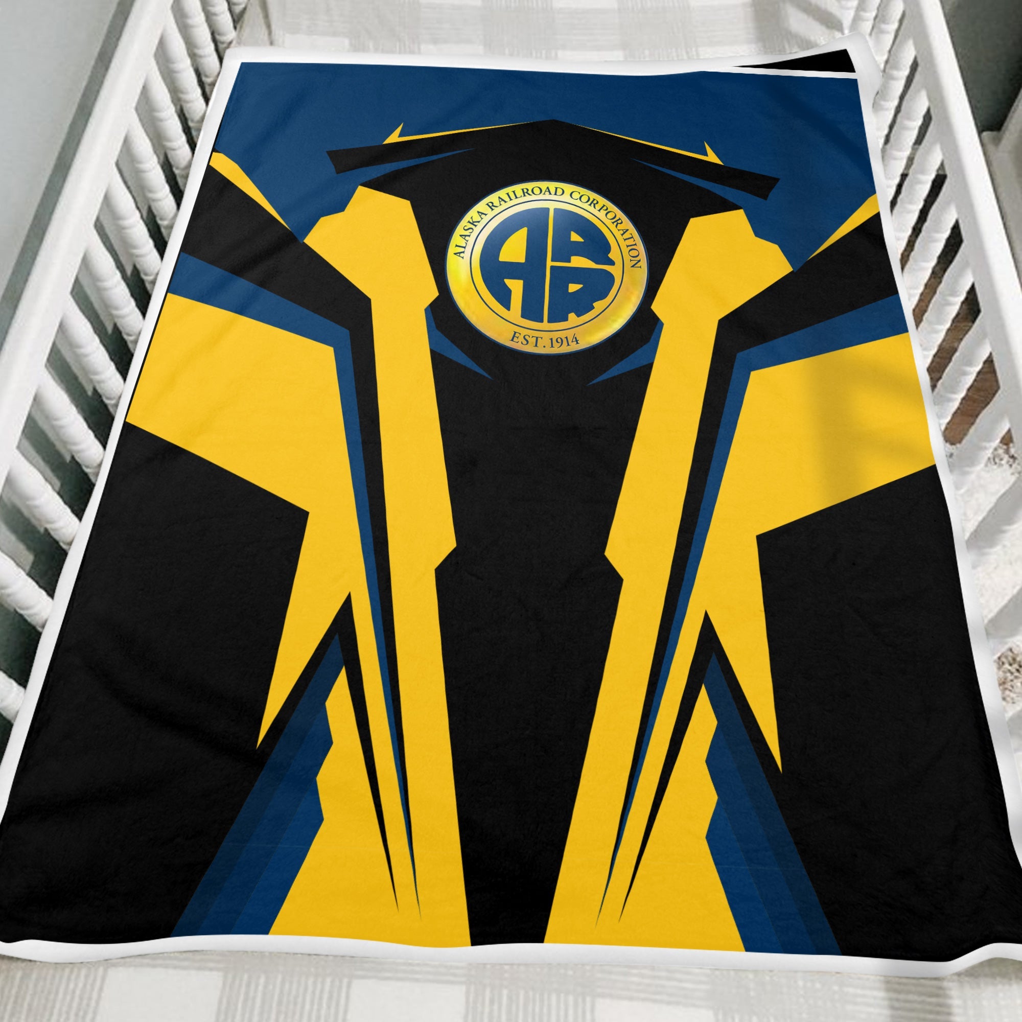 Railspirit Personalized Alaska Railroad Blanket Strong Line Train Blanket Gift Idea For Train Lover