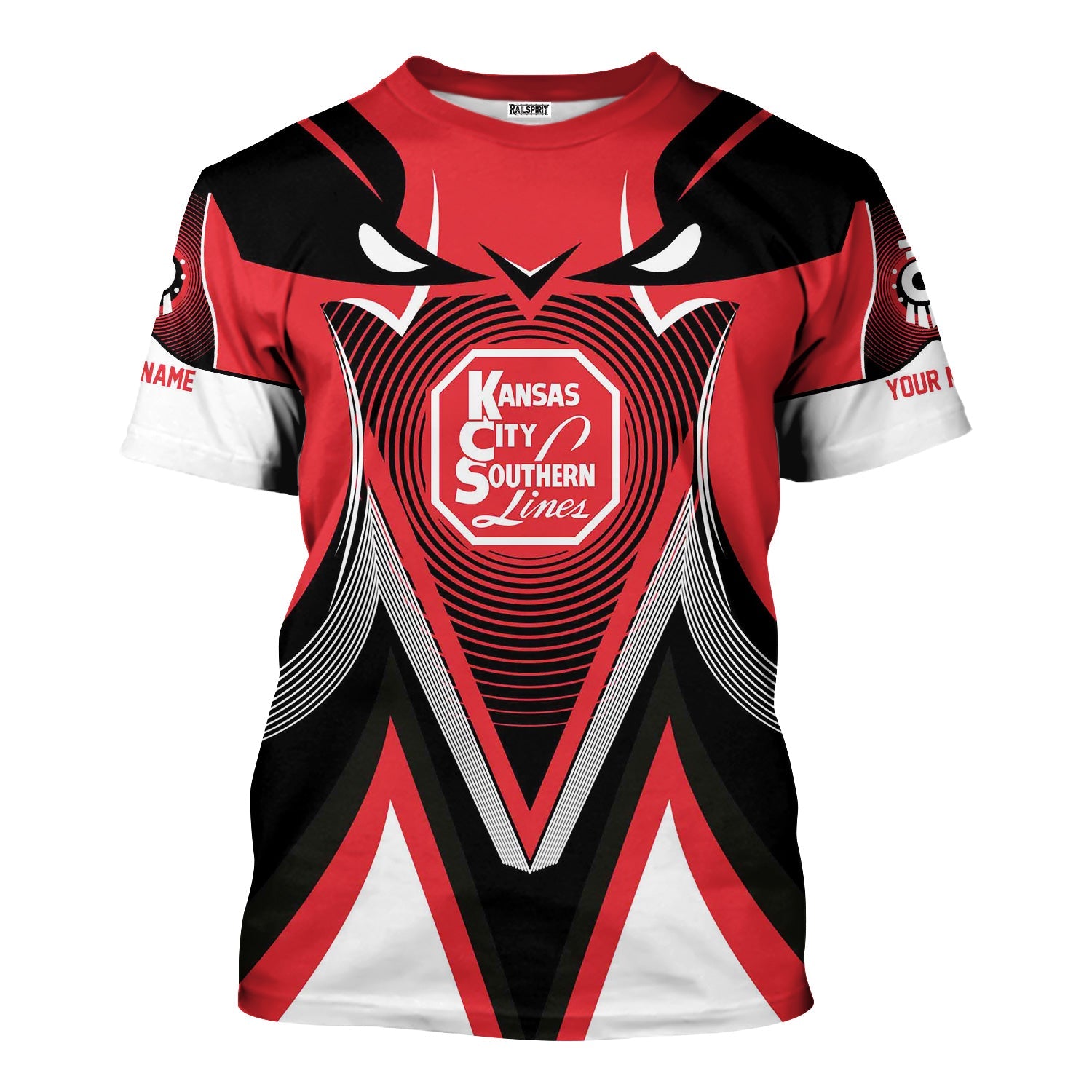 Railspirit Personalized Kansas City Southern T-Shirt Vibrant Graphic Pattern Shirt For Train Enthusiasts