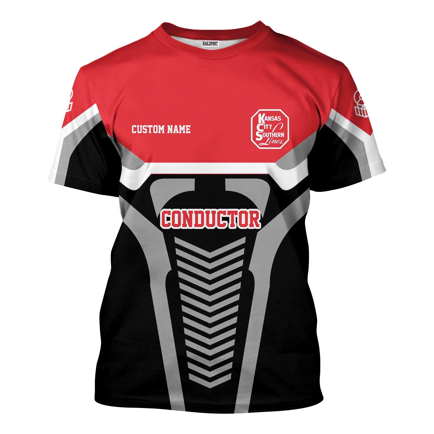 Railspirit Personalized Kansas City Southern T-Shirt Track-Inspired with Custom Job Position Train Shirt