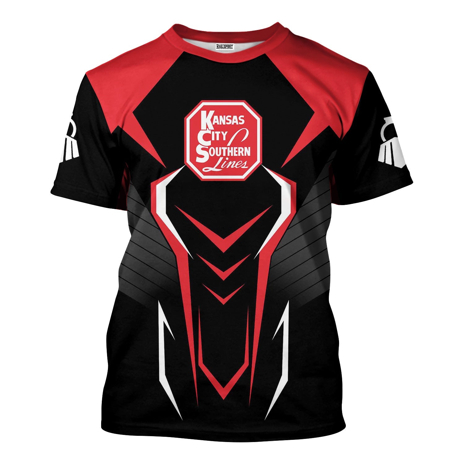 Railspirit Personalized Kansas City Southern T-Shirt Dynamic Design Style Perfect Shirt for Train Enthusiasts