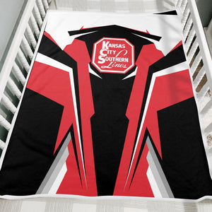 Railspirit Personalized Kansas City Southern Blanket Strong Line Train Blanket Gift Idea For Train Lover