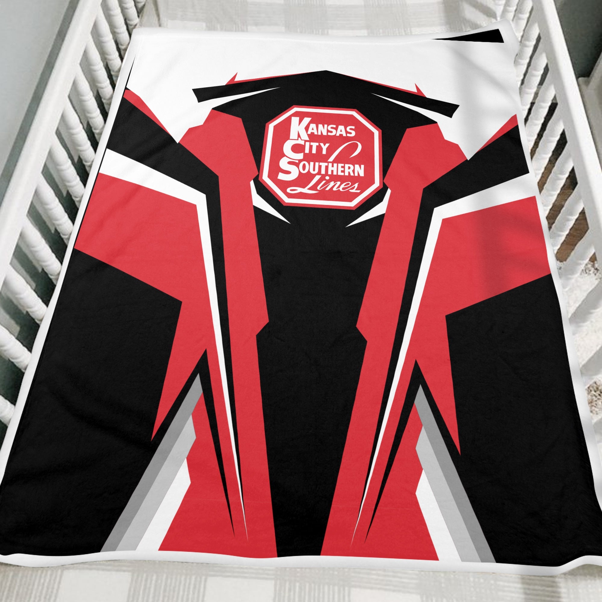 Railspirit Personalized Kansas City Southern Blanket Strong Line Train Blanket Gift Idea For Train Lover