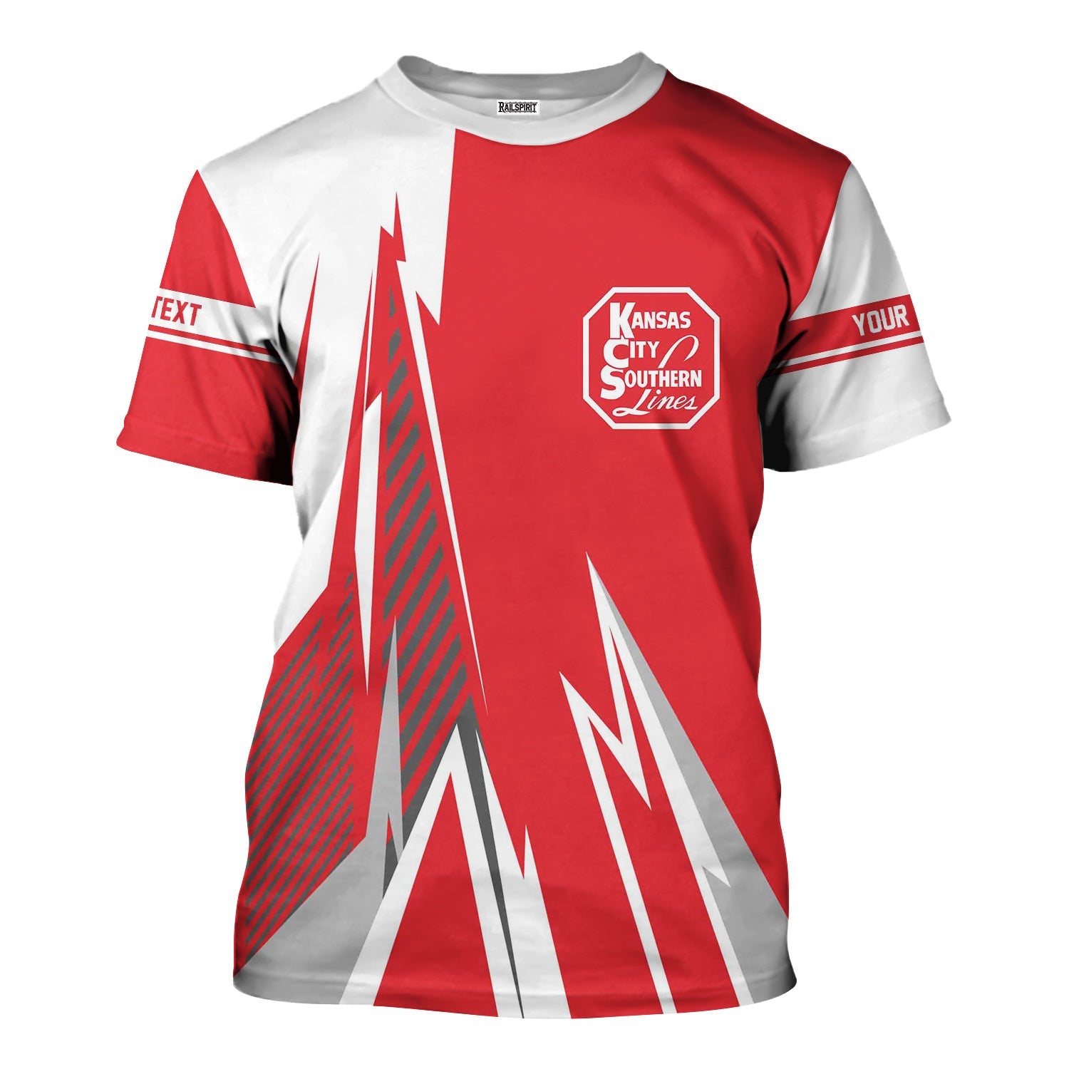 Railspirit Personalized Kansas City Southern T-Shirt Lightning-Inspired Railway Style Shirt For Train Lovers