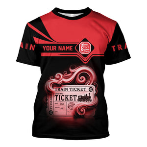 Railspirit Personalized Kansas City Southern T Shirt Train Ticket American Locomotive Printed Train