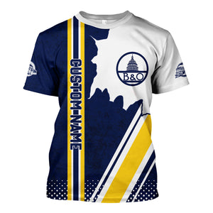 Railspirit Personalized Baltimore and Ohio Railroad T-Shirt B&O All Over Printed Unisex Shirt