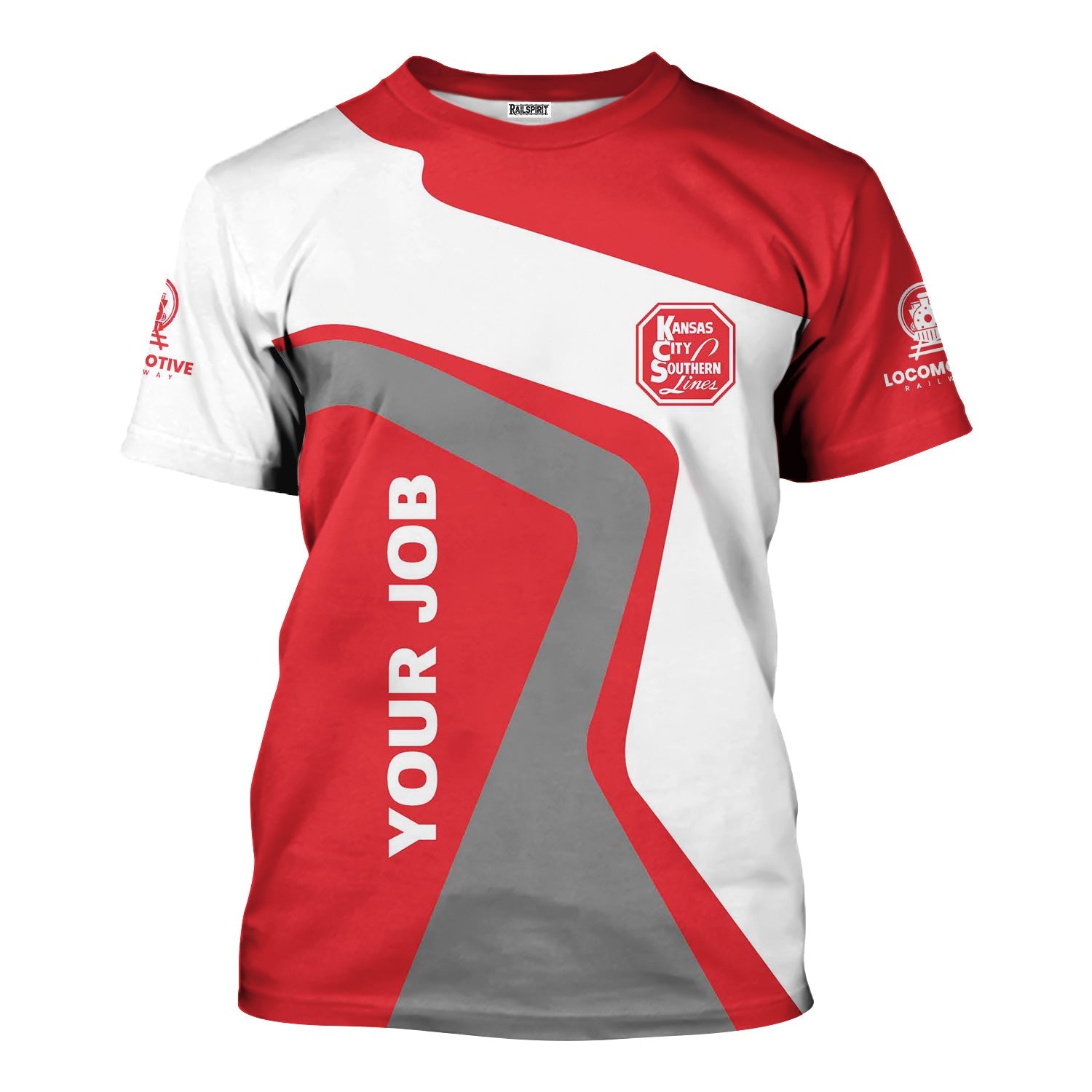 Railspirit Personalized Kansas City Southern T-Shirt Unique Design with Custom Job Position Train Shirt