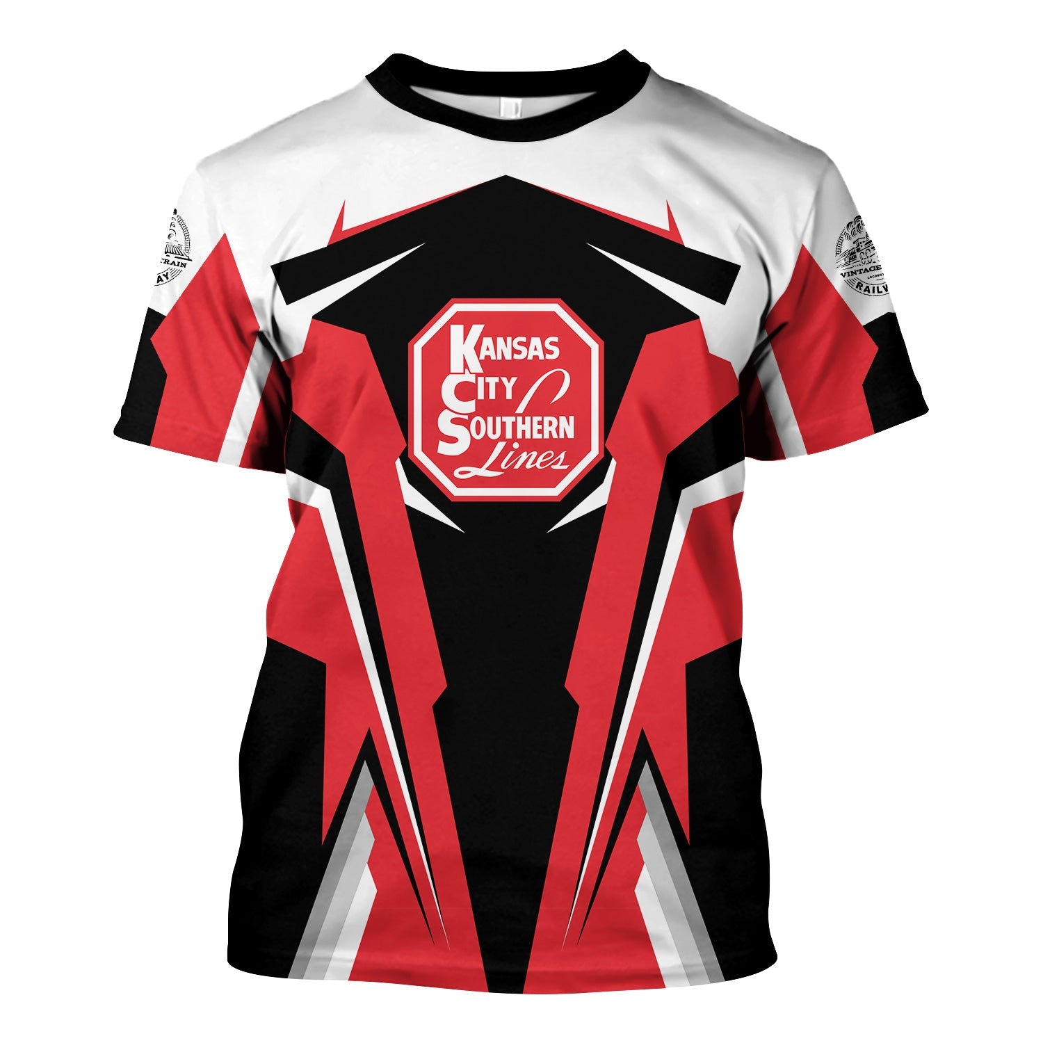 Railspirit Personalized Kansas City Southern T Shirt Strong Line Style Train Unisex Shirt All Over Print