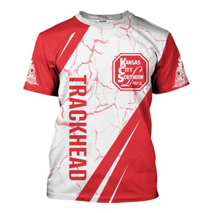 Railspirit Personalized Kansas City Southern T-Shirt Crackle Texture Style Shirt For Trackhead