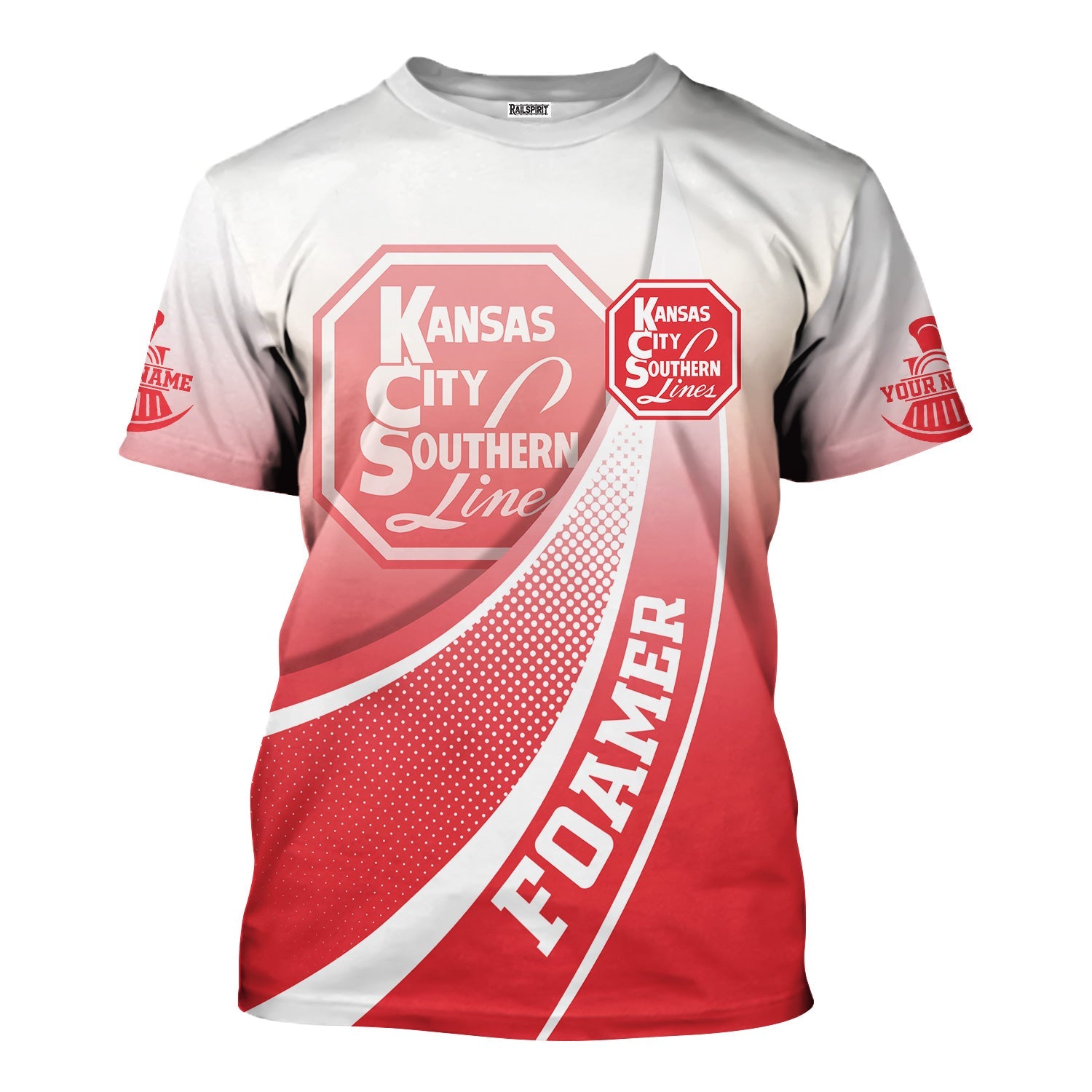 Railspirit Personalized Kansas City Southern T-Shirt Railway-Themed Style Shirt Gift Idea For Trainspotter