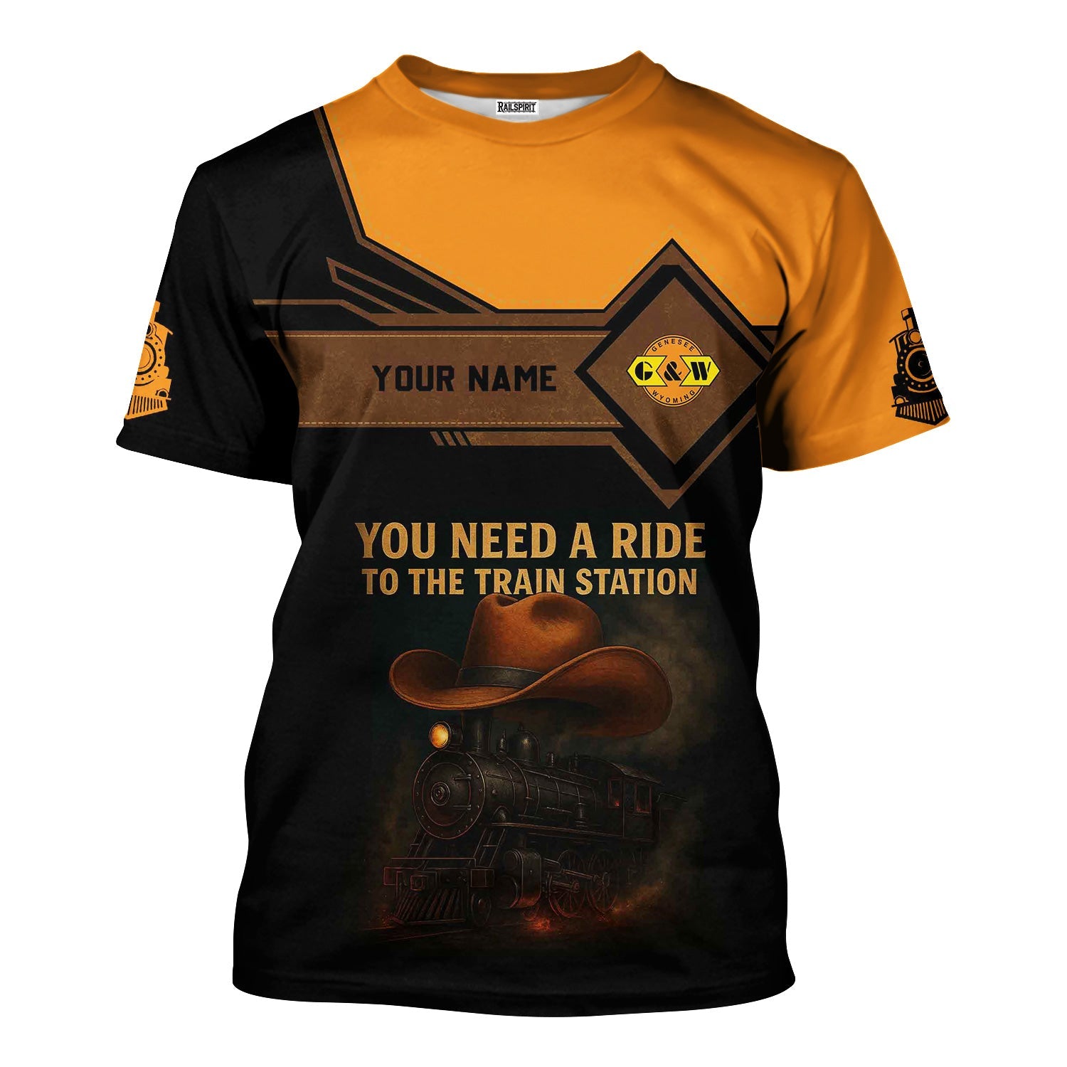 Railspirit Personalized Genesee & Wyoming Inc. Railroad T-Shirt You Need A Ride To The Train Station Shirt For Train Lovers