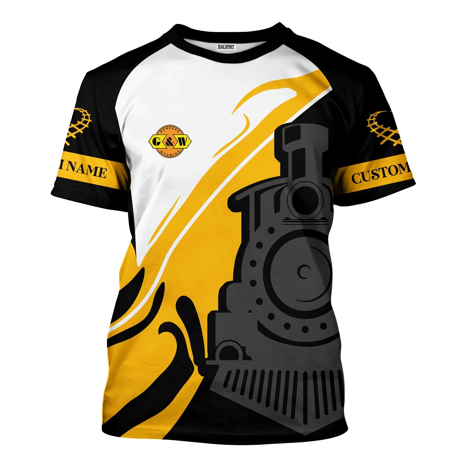 Railspirit Personalized Genesee & Wyoming Inc. Railroad T-Shirt Flame-Inspired Style Shirt Gift Idea For Train Lovers