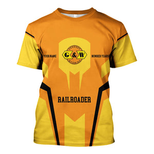 Railspirit Personalized Genesee & Wyoming Inc. Railroad T-Shirt Custom Year Railroader Shirt Gift Idea For Train Lover