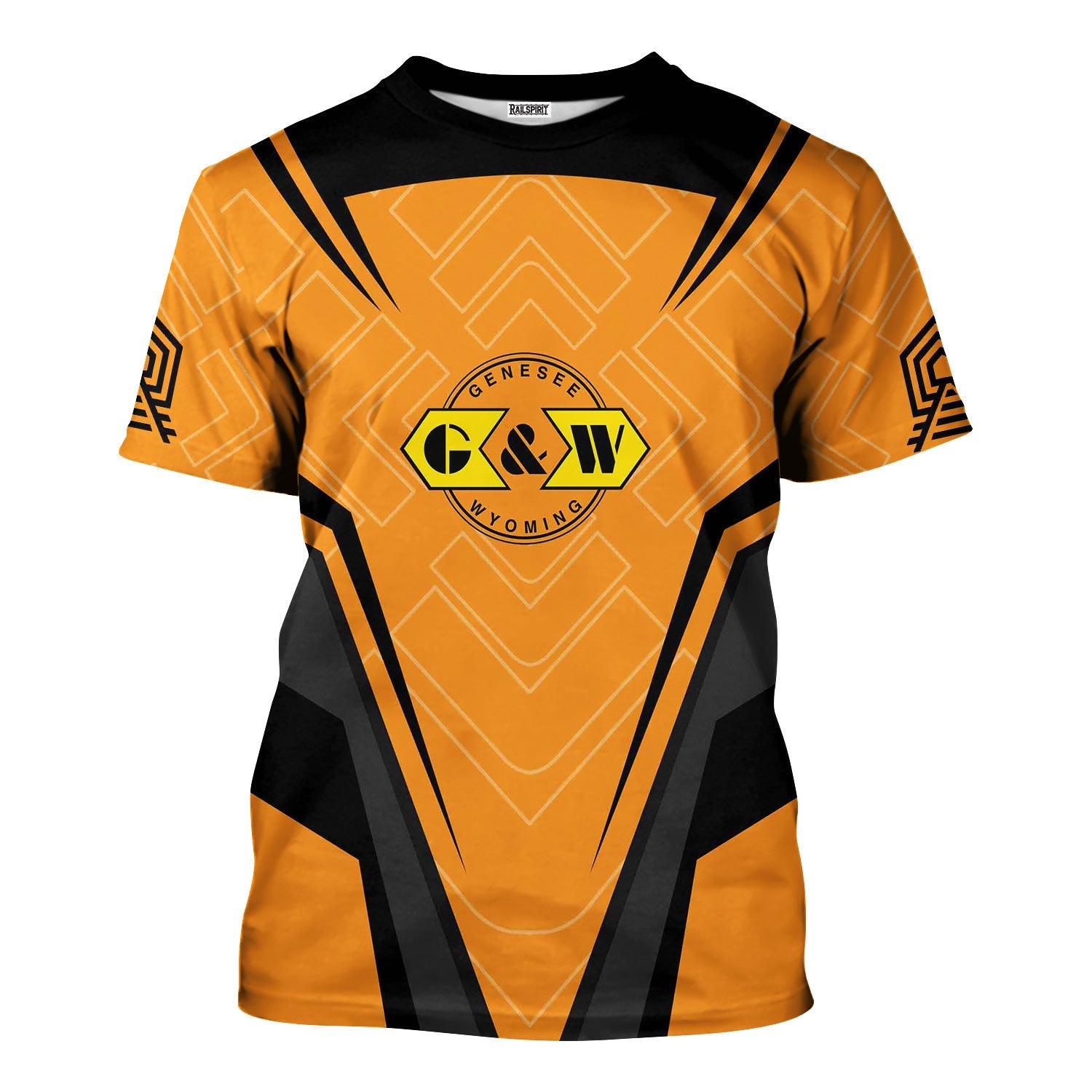 Railspirit Personalized Genesee & Wyoming Inc. Railroad T-Shirt Railway Inspired Apparel Train Shirt for Train Lovers