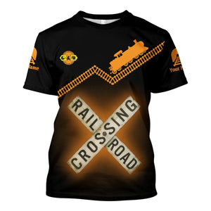 Railspirit Personalized Genesee & Wyoming Inc. Railroad T Shirt Railroad Crossing Printed Train Track Shirt