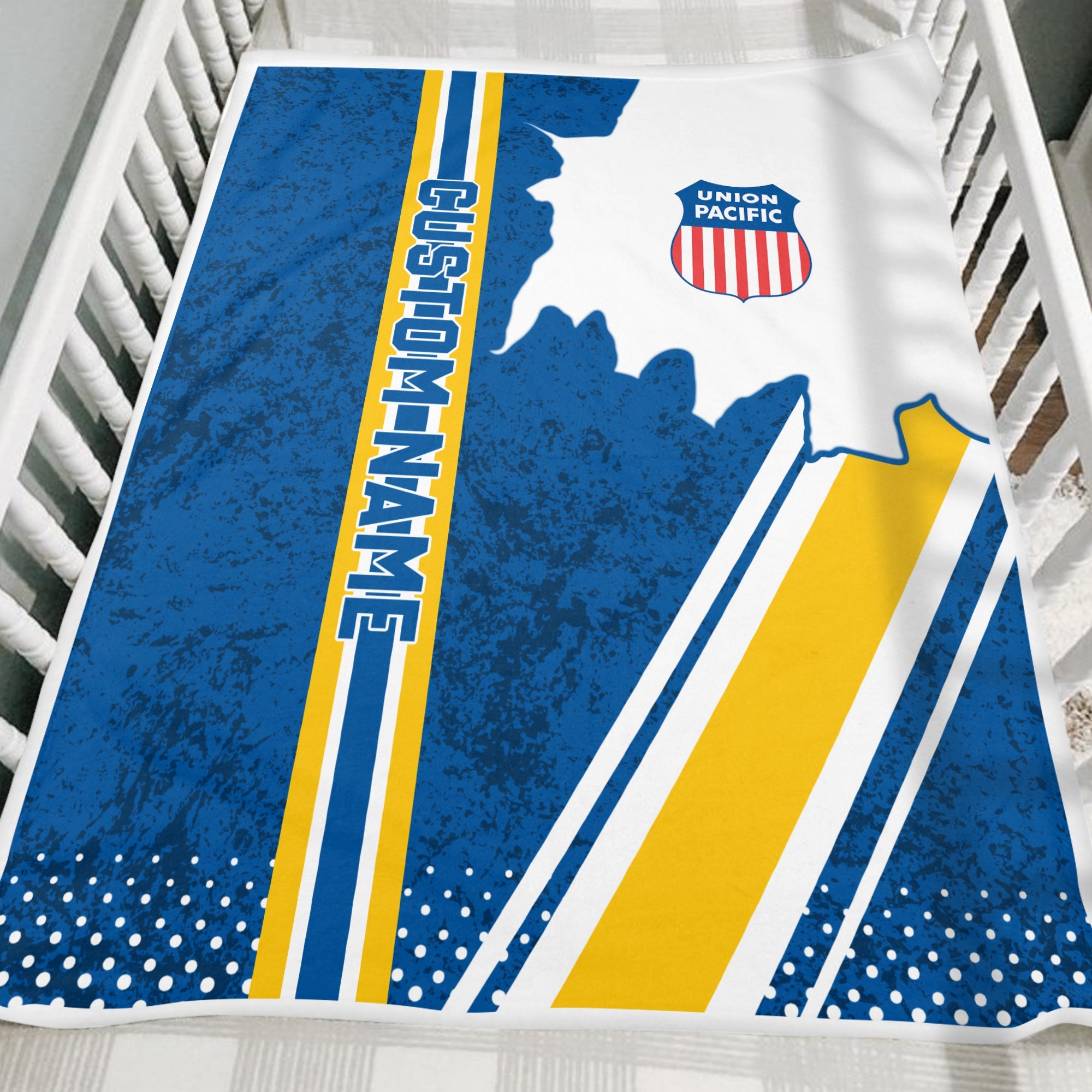 Railspirit Personalized Union Pacific Railroad Blanket Vintage Big Boy All Over Printed Blanket