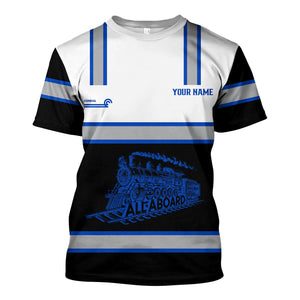 Railspirit Custom Name Conrail Railroad T Shirt Eat Train Sleep Repeat Printed Train Shirt