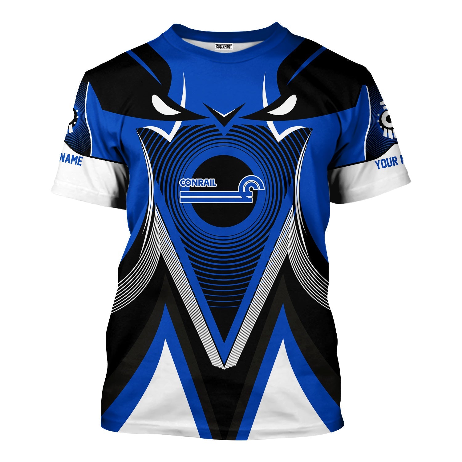 Railspirit Personalized Conrail Railroad T-Shirt Vibrant Graphic Pattern Shirt For Train Enthusiasts