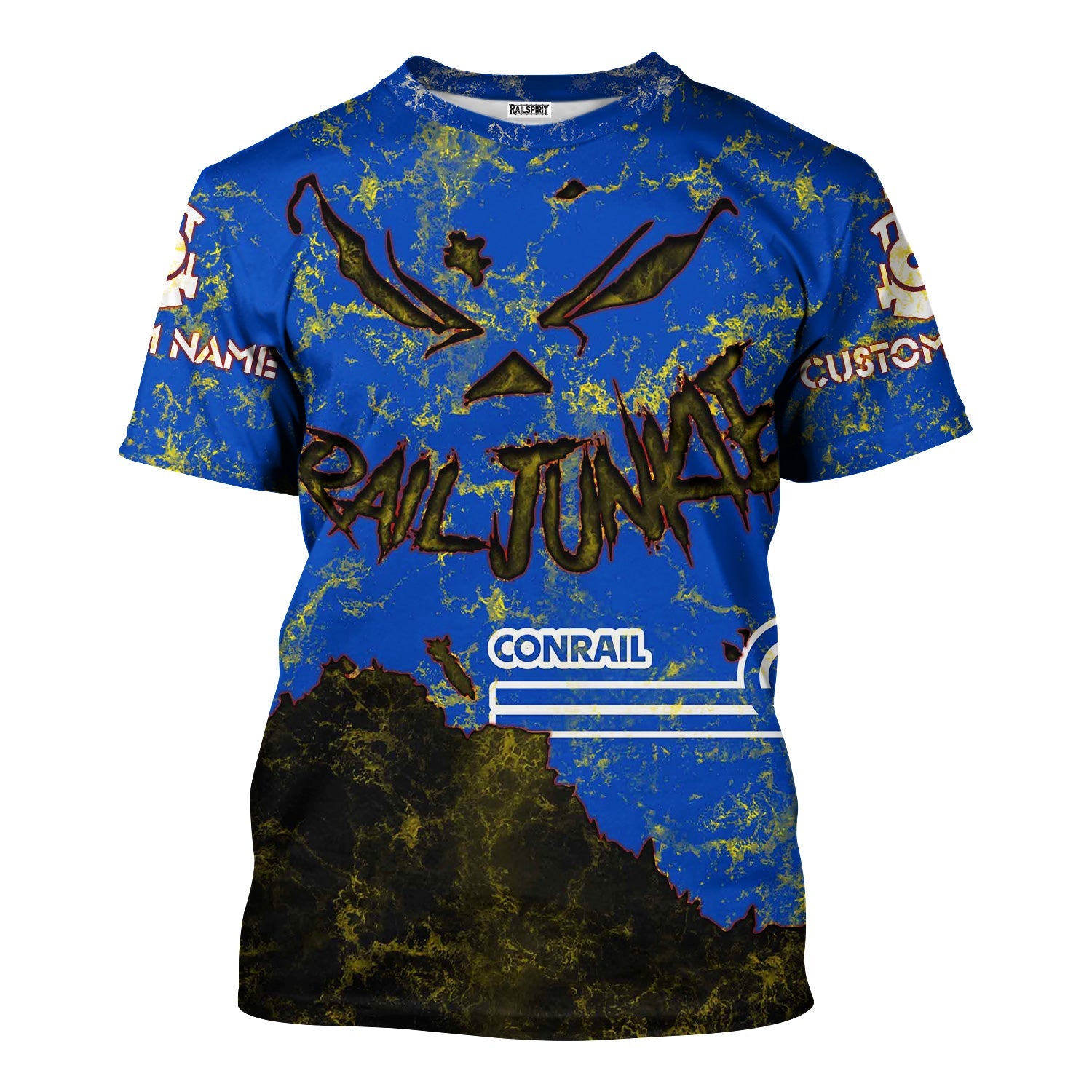 Railspirit Personalized Conrail Railroad T-Shirt Torn Graphic Style Train Shirt For Rail Junkie
