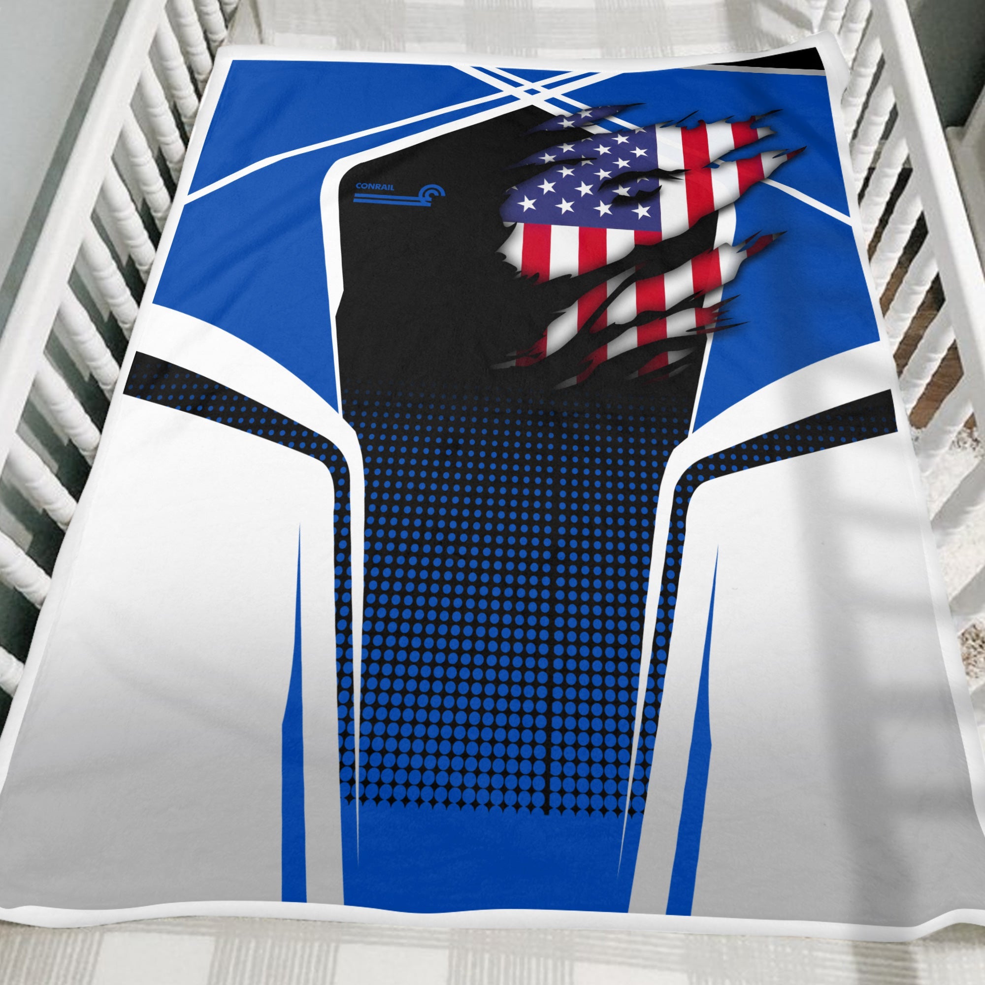 Railspirit Personalized Conrail Railroad Blanket American Vintage All Over Printed Blanket