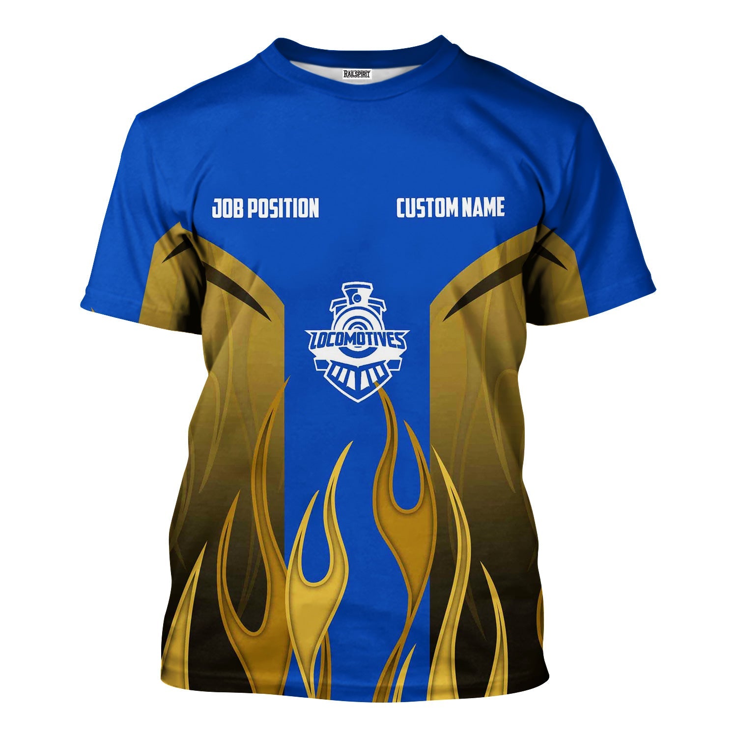 Railspirit Custom Name and Job Title Conrail Railroad T-Shirt Flame Graphic Train Shirt
