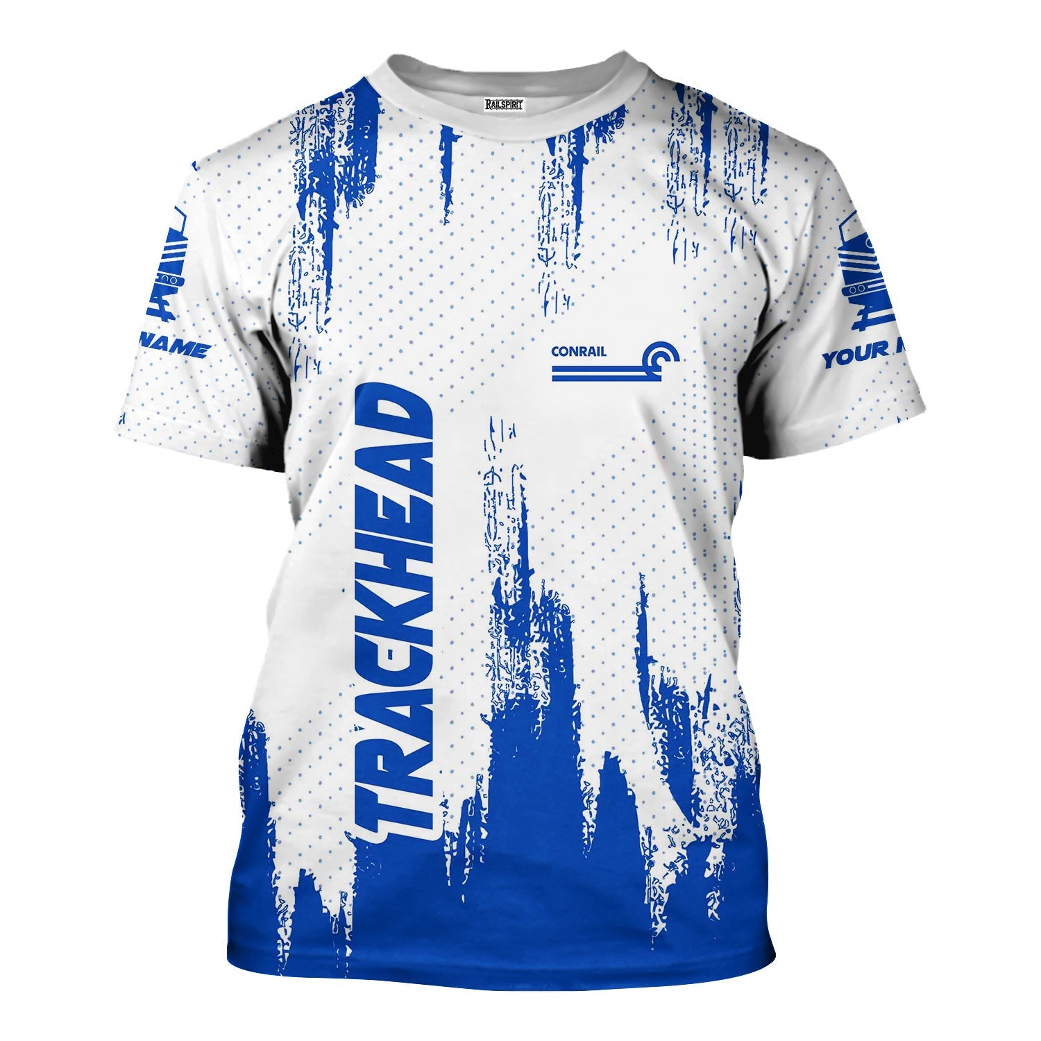 Railspirit Personalized Conrail Railroad T-Shirt Paint Impact Design Train Shirt for Trackhead