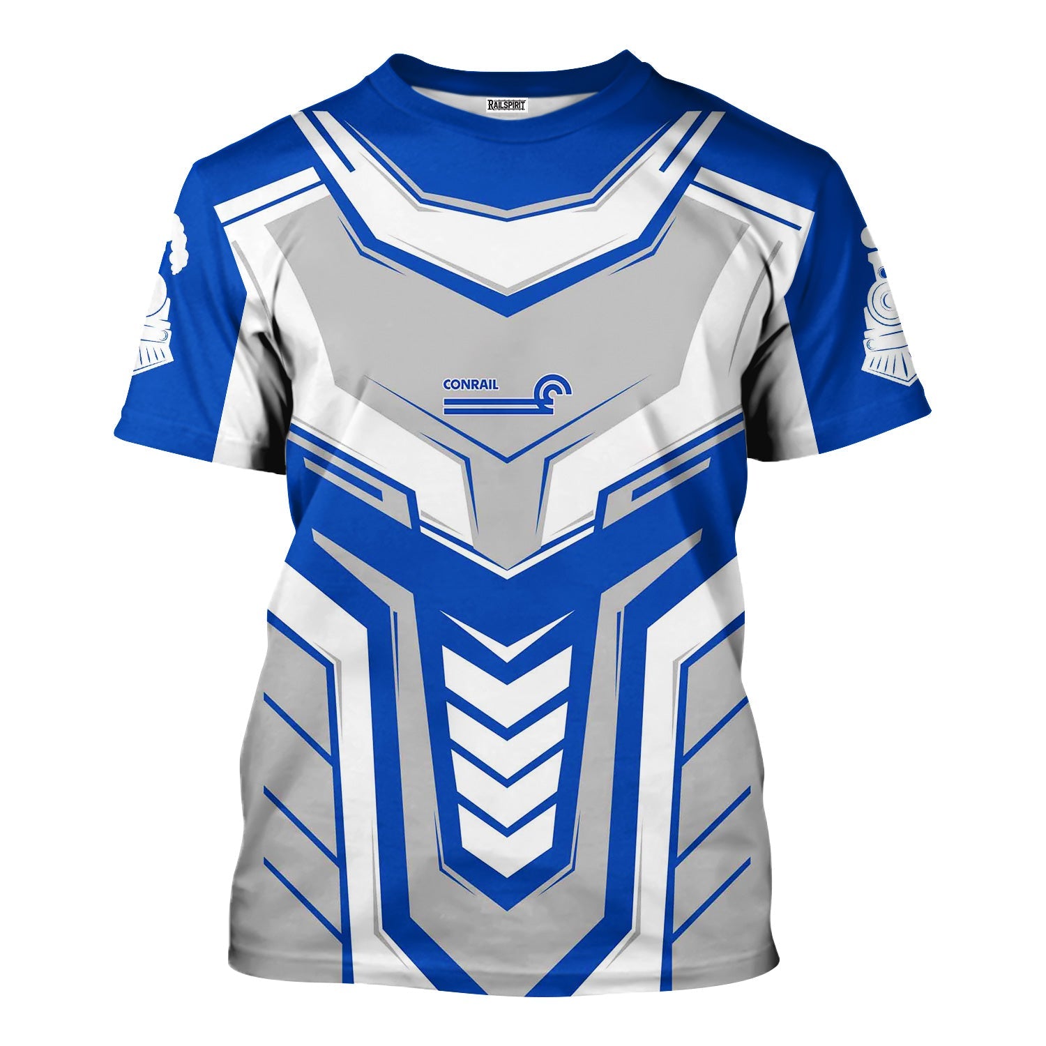 Railspirit Personalized Conrail Railroad T-Shirt Armor-Inspired Design Train Shirt All Over Print