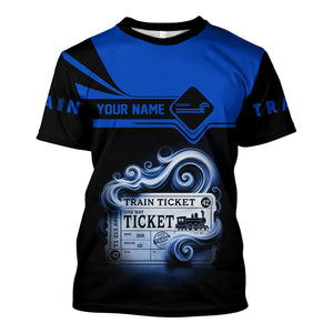 Railspirit Personalized Conrail Railroad T Shirt Train Ticket American Locomotive Printed Train
