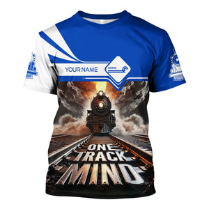 Railspirit Personalized Conrail Railroad T Shirt One Track Mind Train Printed Shirt