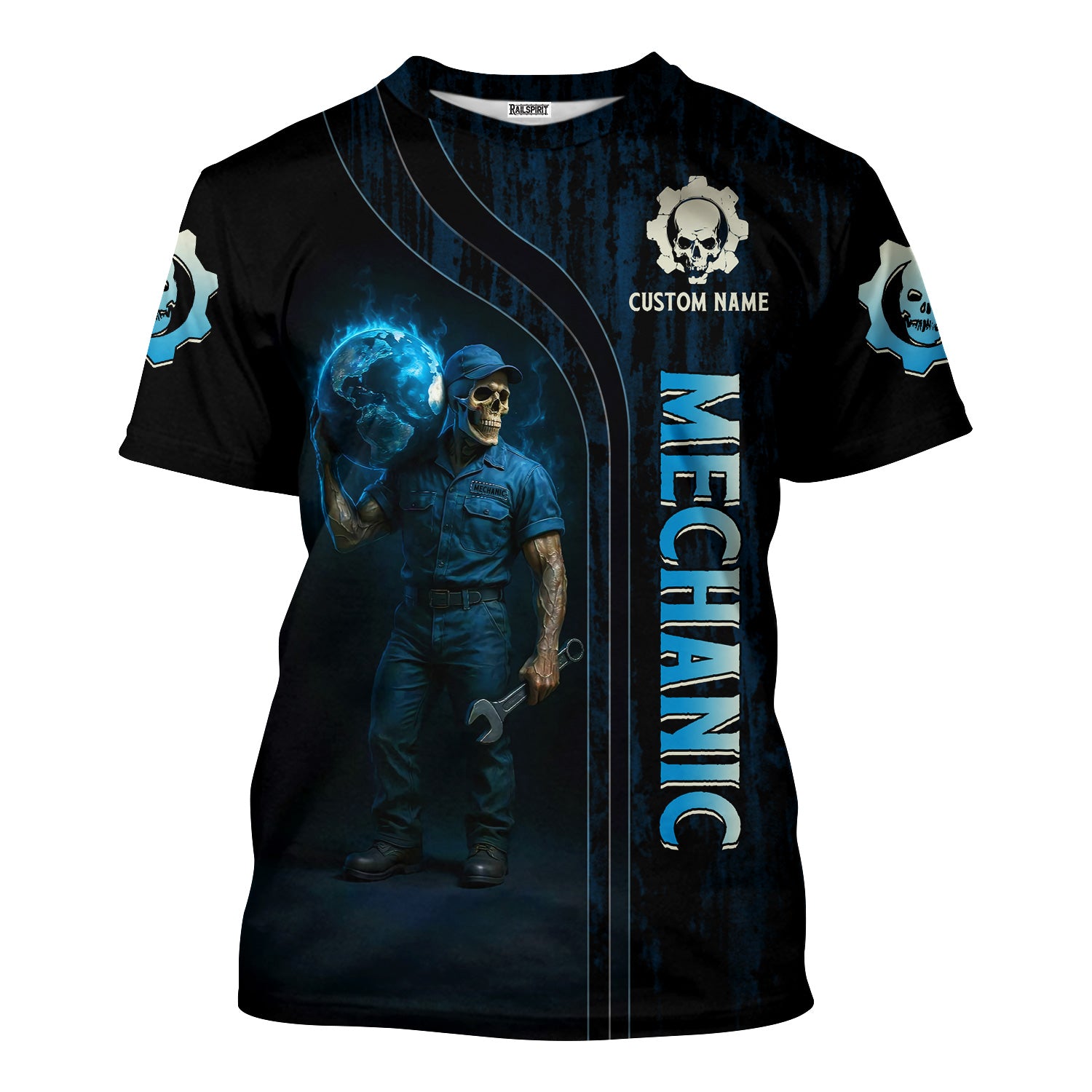 Personalized T-Shirt The Last Of A Dying Breed Old School Mechanic Carrying The Earth Design Shirt