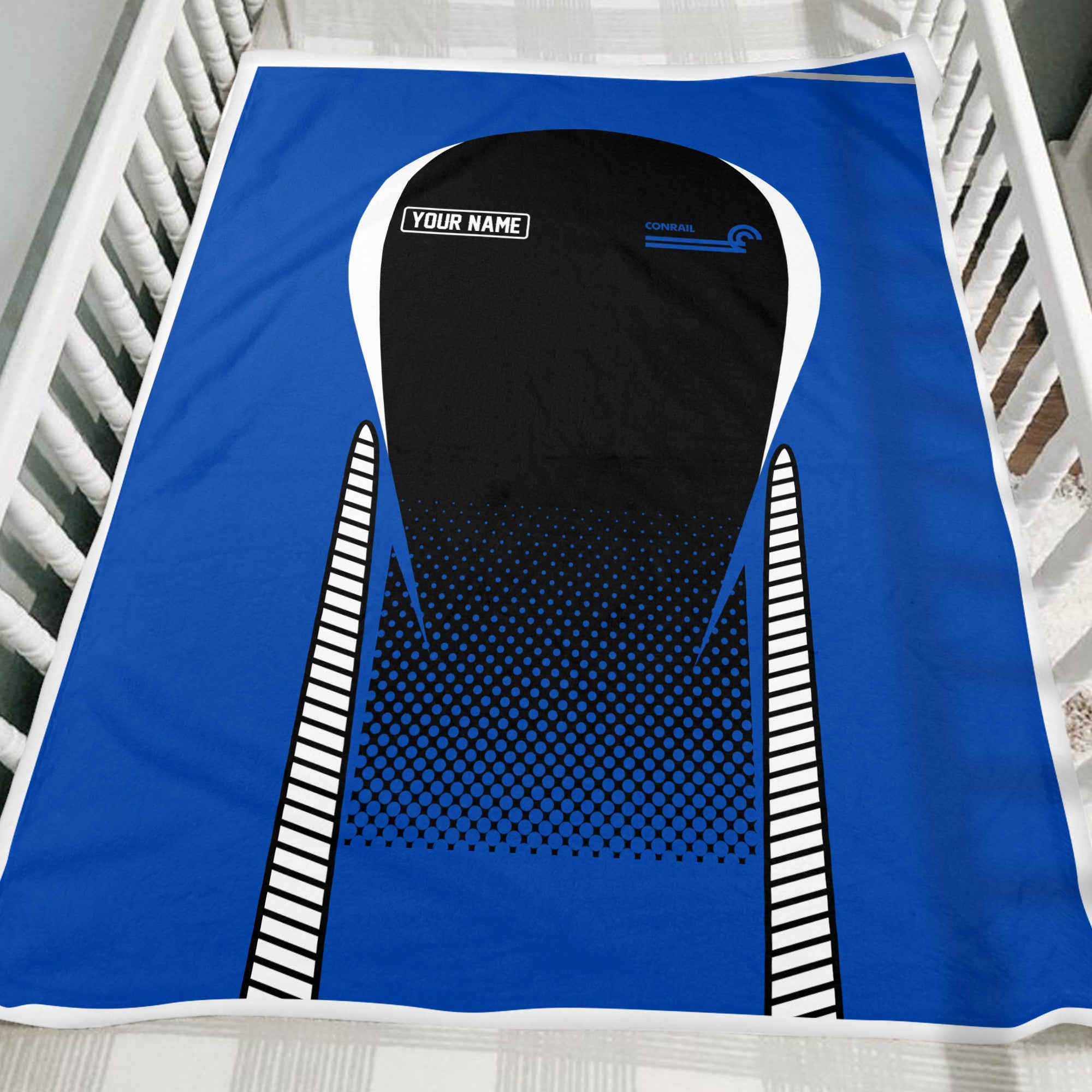 Railspirit Personalized Conrail Railroad Blanket Train Blanket Gift Idea For Train Lover