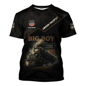 Railspirit Personalized Union Pacific Big Boy Train T-Shirt Vintage Steam Locomotive Shirt for Train Enthusiasts
