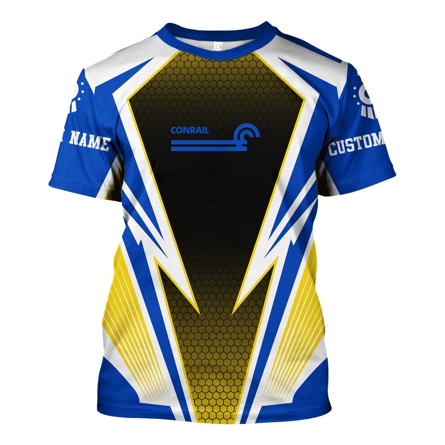 Railspirit Personalized Conrail Railroad T-Shirt Lightning Graphic Style Shirt Gift Idea For Train Lover